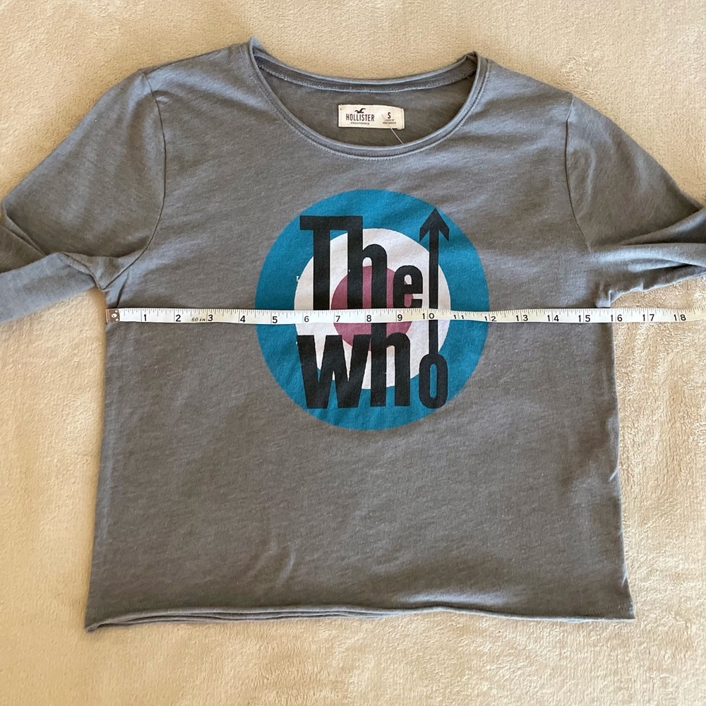Hollister “The Who” Cropped Graphic Lightweight Top - Size S - Picture 8 of 11